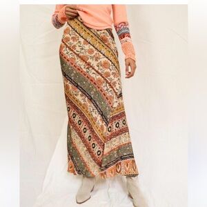Free People Multicolor Bohemian Maxi Skirt